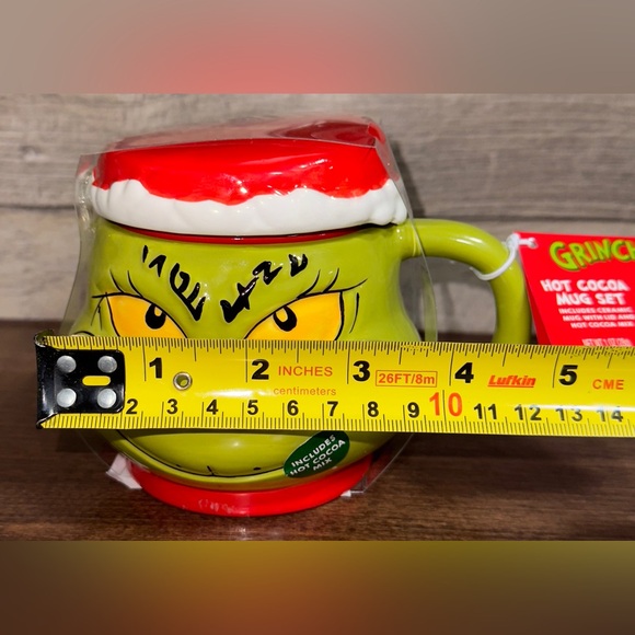 Super Cute The Grinch 3D Face Hot Cocoa Mug Set - NEW - Picture 11 of 12